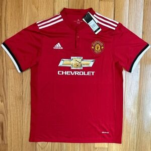 Adidas 2017-2018 Manchester United red and white Home football shirt size XL